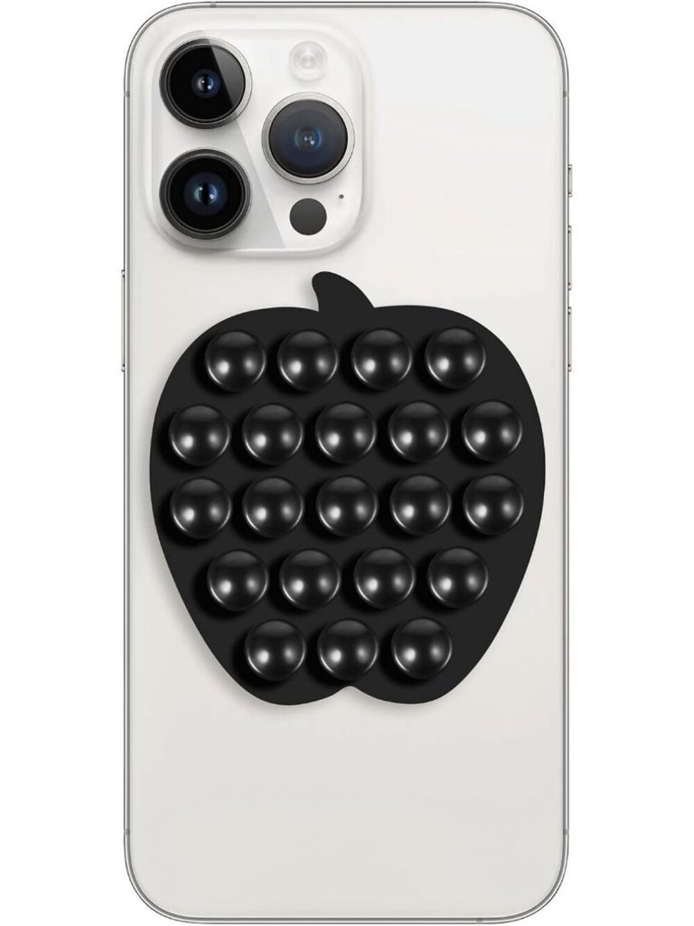 Apple Black Strong Silicone Suction Sticky Grip Suitable for Selfies on Mirror